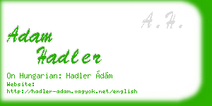 adam hadler business card